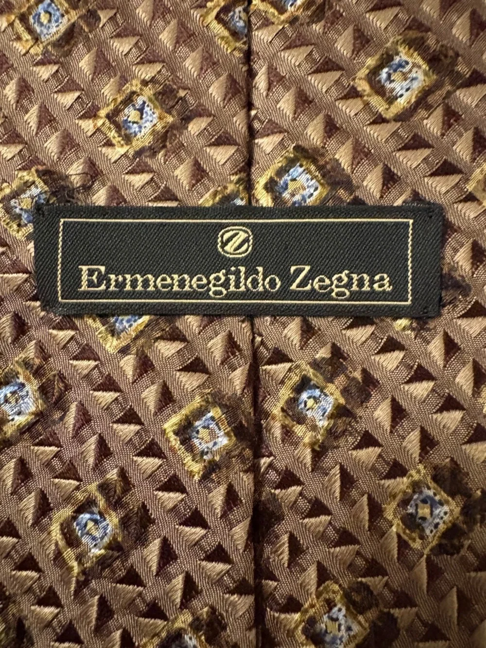 Vintage Ermenegildo Zegna Silk Geometric Necktie
